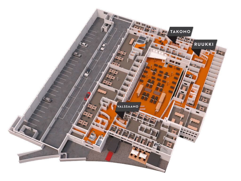 Valimotie 13a mallinnettu 3D pohjakuva 2.krs