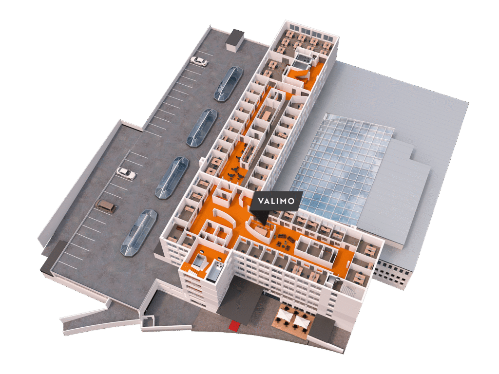 Valimotie 13a mallinnettu 3D pohjakuva 6.krs
